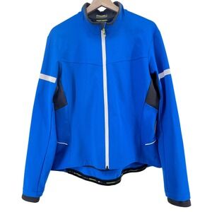 Novara Womens Blue Full Zip Cycling Softshell Jacket XL Reflective Bike Coat